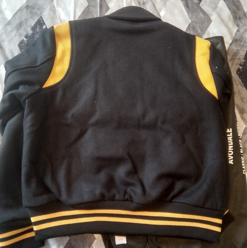Straight to hell Black and Yellow Varsity Jacket - Picture 2 of 7